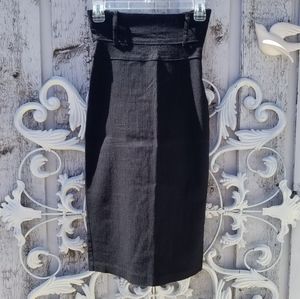 Pinstripe Pencil Skirt w Belt Loops